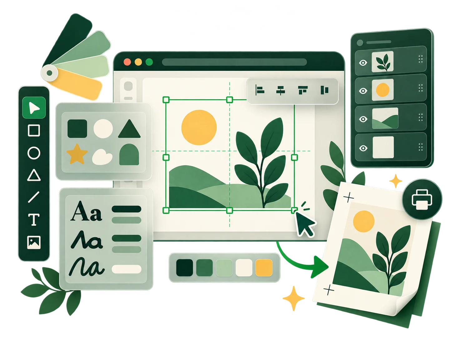 Illustration of chicCanva’s browser-first creative workspace